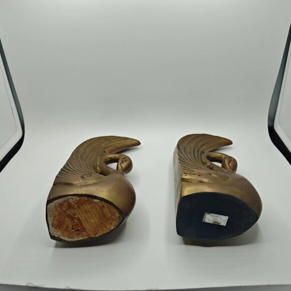 Imperial Swans Brown Drip Glaze Retro Figurines Shelf Decor Boho MCM Pair - Picture 3 of 3